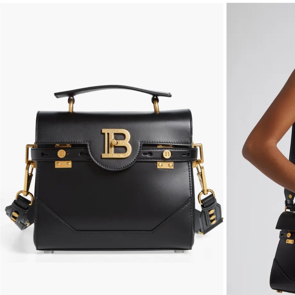 Balmain Black Mini Bag with Gold Accents